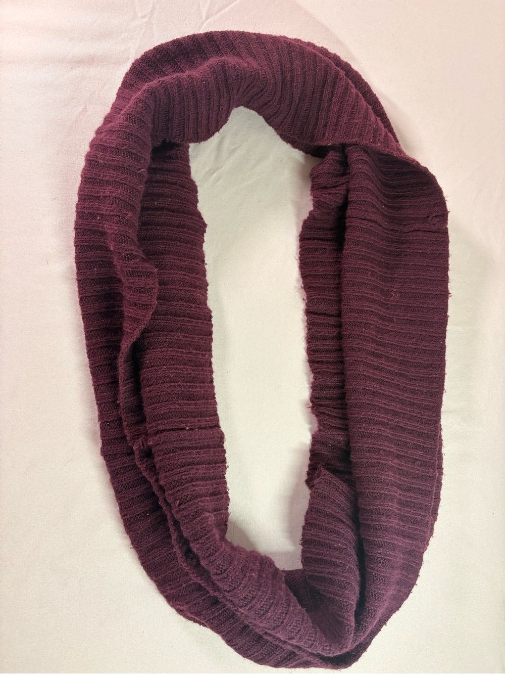 Cozy Women's Ribbed Infinity Scarf - Burgundy( bc 14)